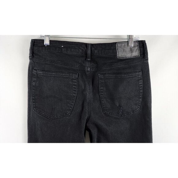 American Eagle Jeans Mens 32x35 Airflex +Black Distressed Stretch Denim - Picture 9 of 10